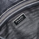 PRADA Shoulder Bag Leather Black Silver Auth 189148A-17