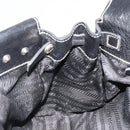 PRADA Shoulder Bag Leather Black Silver Auth 189148A-20