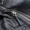 PRADA Shoulder Bag Leather Black Silver Auth 189148A-21