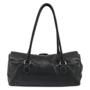 PRADA Shoulder Bag Leather Black Silver Auth 189148A-3