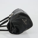 PRADA Shoulder Bag Leather Black Silver Auth 189148A-5