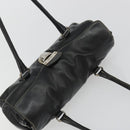 PRADA Shoulder Bag Leather Black Silver Auth 189148A-6