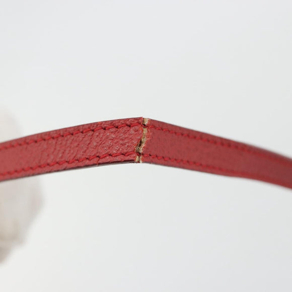 GUCCI Bamboo Shoulder Wallet Outlet Suede 2way Red Gold Auth 189149