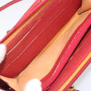 GUCCI Bamboo Shoulder Wallet Outlet Suede 2way Red Gold Auth 189149-11