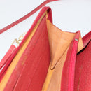 GUCCI Bamboo Shoulder Wallet Outlet Suede 2way Red Gold Auth 189149-22