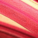 GUCCI Bamboo Shoulder Wallet Outlet Suede 2way Red Gold Auth 189149-12