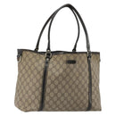 GUCCI GG Supreme Tote Bag PVC Beige Gold 197953 Auth 189151-1