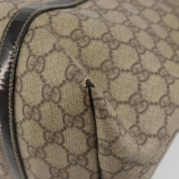 GUCCI GG Supreme Tote Bag PVC Beige Gold 197953 Auth 189151