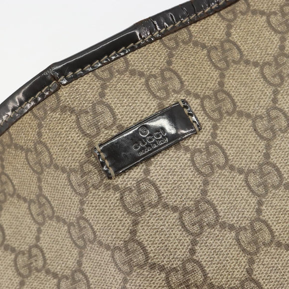 GUCCI GG Supreme Tote Bag PVC Beige Gold 197953 Auth 189151
