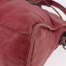 BALENCIAGA The Part Time Hand Bag Leather 2way Red 168028 Auth 189152A-16