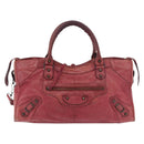 BALENCIAGA The Part Time Hand Bag Leather 2way Red 168028 Auth 189152A-2