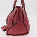 BALENCIAGA The Part Time Hand Bag Leather 2way Red 168028 Auth 189152A-4