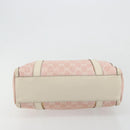 GUCCI GG Canvas Abbey Boston Bag Pink Gold Auth 189155-6