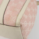 GUCCI GG Canvas Abbey Boston Bag Pink Gold Auth 189155-15