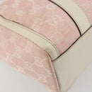 GUCCI GG Canvas Abbey Boston Bag Pink Gold Auth 189155-16