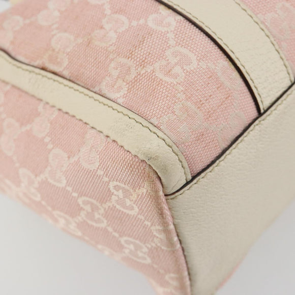 GUCCI GG Canvas Abbey Boston Bag Pink Gold Auth 189155
