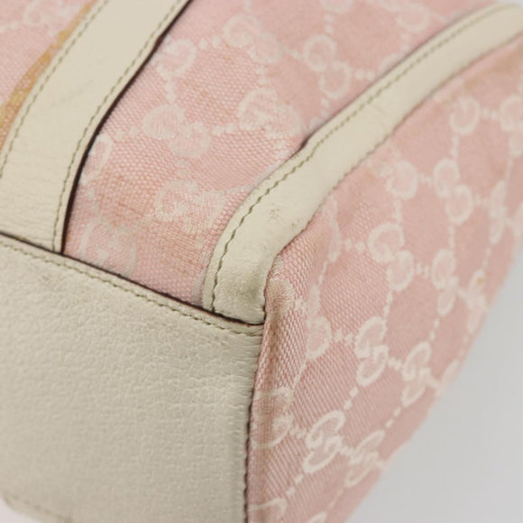 GUCCI GG Canvas Abbey Boston Bag Pink Gold Auth 189155