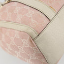 GUCCI GG Canvas Abbey Boston Bag Pink Gold Auth 189155-18