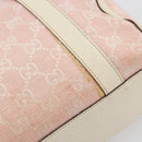 GUCCI GG Canvas Abbey Boston Bag Pink Gold Auth 189155-9