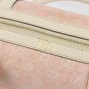 GUCCI GG Canvas Abbey Boston Bag Pink Gold Auth 189155-10