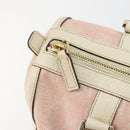 GUCCI GG Canvas Abbey Boston Bag Pink Gold Auth 189155-19