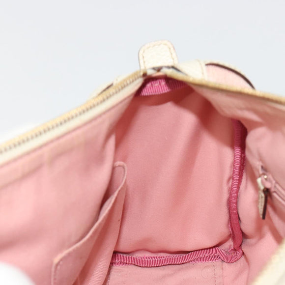 GUCCI GG Canvas Abbey Boston Bag Pink Gold Auth 189155