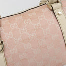 GUCCI GG Canvas Abbey Boston Bag Pink Gold Auth 189155-3