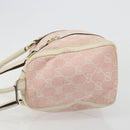 GUCCI GG Canvas Abbey Boston Bag Pink Gold Auth 189155-5
