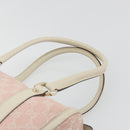 GUCCI GG Canvas Abbey Boston Bag Pink Gold Auth 189155-14