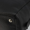 PRADA Boston Bag Leather Black Silver Auth 189156SAV-15