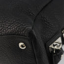 PRADA Boston Bag Leather Black Silver Auth 189156SAV-17
