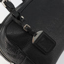 PRADA Boston Bag Leather Black Silver Auth 189156SAV-19