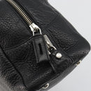PRADA Boston Bag Leather Black Silver Auth 189156SAV-20