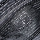 PRADA Boston Bag Leather Black Silver Auth 189156SAV-21
