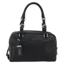 PRADA Boston Bag Leather Black Silver Auth 189156SAV-13