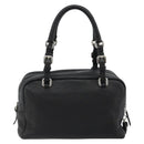 PRADA Boston Bag Leather Black Silver Auth 189156SAV-2
