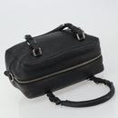 PRADA Boston Bag Leather Black Silver Auth 189156SAV-6