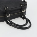 PRADA Boston Bag Leather Black Silver Auth 189156SAV-7