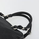 PRADA Boston Bag Leather Black Silver Auth 189156SAV-14