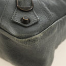 BALENCIAGA The Town Hand Bag Leather 2way Gray 240579 Auth 189158SAM-17