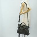 BALENCIAGA The Town Hand Bag Leather 2way Gray 240579 Auth 189158SAM-27