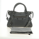 BALENCIAGA The Town Hand Bag Leather 2way Gray 240579 Auth 189158SAM-12
