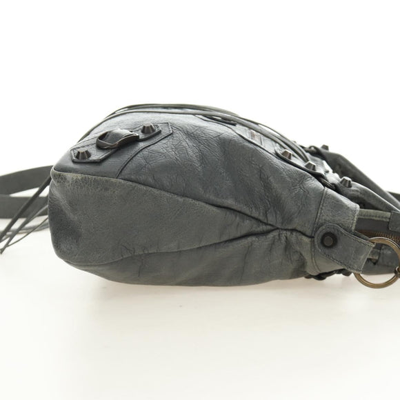 BALENCIAGA The Town Hand Bag Leather 2way Gray 240579 Auth 189158SAM