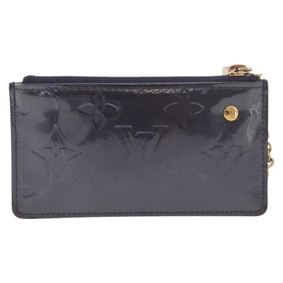 LOUIS VUITTON Vernis Pochette cree Coin Purse Indigo M91347 LV Auth 189160A