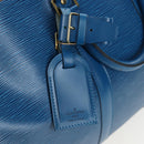 LOUIS VUITTON Epi Keepall 50 Boston Bag Blue M42965 LV Auth 189165V-17