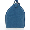 LOUIS VUITTON Epi Keepall 50 Boston Bag Blue M42965 LV Auth 189165V-4
