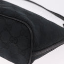 GUCCI GG Canvas Accessory Pouch Black Silver Auth 189166V-17