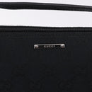 GUCCI GG Canvas Accessory Pouch Black Silver Auth 189166V-18