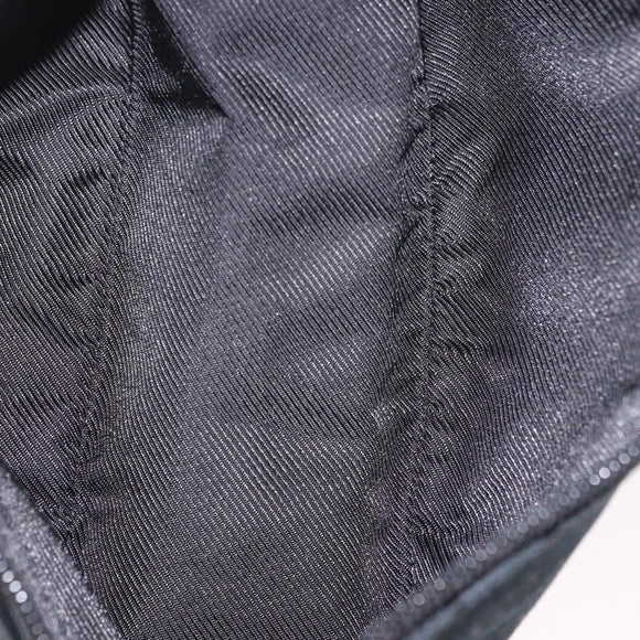 GUCCI GG Canvas Accessory Pouch Black Silver Auth 189166V