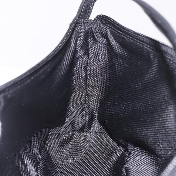 GUCCI GG Canvas Accessory Pouch Black Silver Auth 189166V